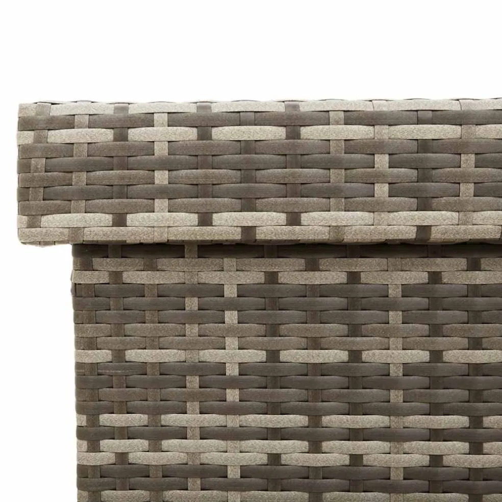 vidaXL Tuinbox met wielen 110x55x73 cm poly rattan grijs