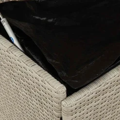 vidaXL Tuinbox met wielen 110x55x73 cm poly rattan lichtgrijs