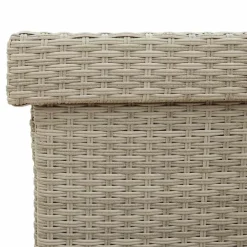 vidaXL Tuinbox met wielen 110x55x73 cm poly rattan lichtgrijs