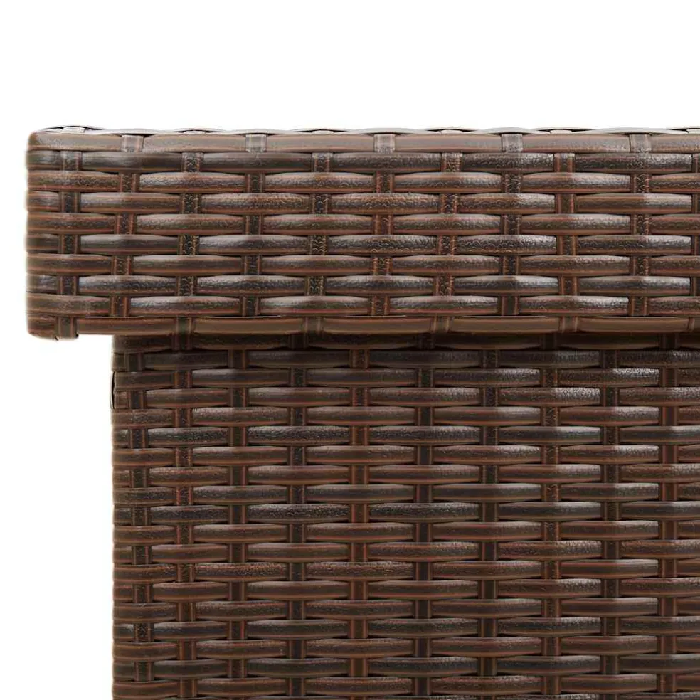 vidaXL Tuinbox met wielen 110x55x73 cm poly rattan bruin