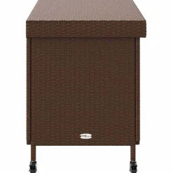 vidaXL Tuinbox met wielen 110x55x73 cm poly rattan bruin