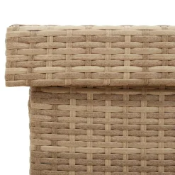 vidaXL Tuinbox met wielen 110x55x73 cm poly rattan gemengd beige