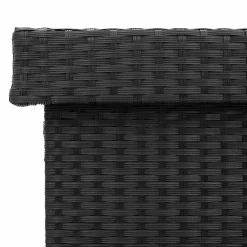 vidaXL Tuinbox met wielen 110x55x73 cm poly rattan zwart