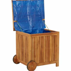 vidaXL Tuinbox met wieltjes 60x50x58 cm massief acaciahout