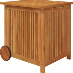 vidaXL Tuinbox met wieltjes 60x50x58 cm massief acaciahout