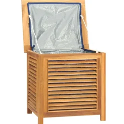 vidaXL Tuinbox met zak 60x50x58 cm massief teakhout