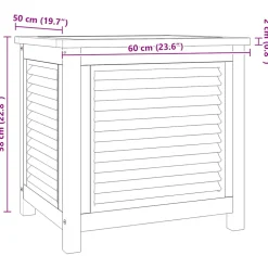 vidaXL Tuinbox met zak 60x50x58 cm massief teakhout