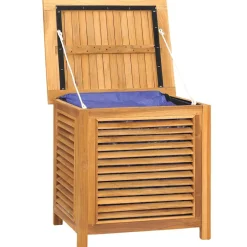 vidaXL Tuinbox met zak 60x50x58 cm massief teakhout