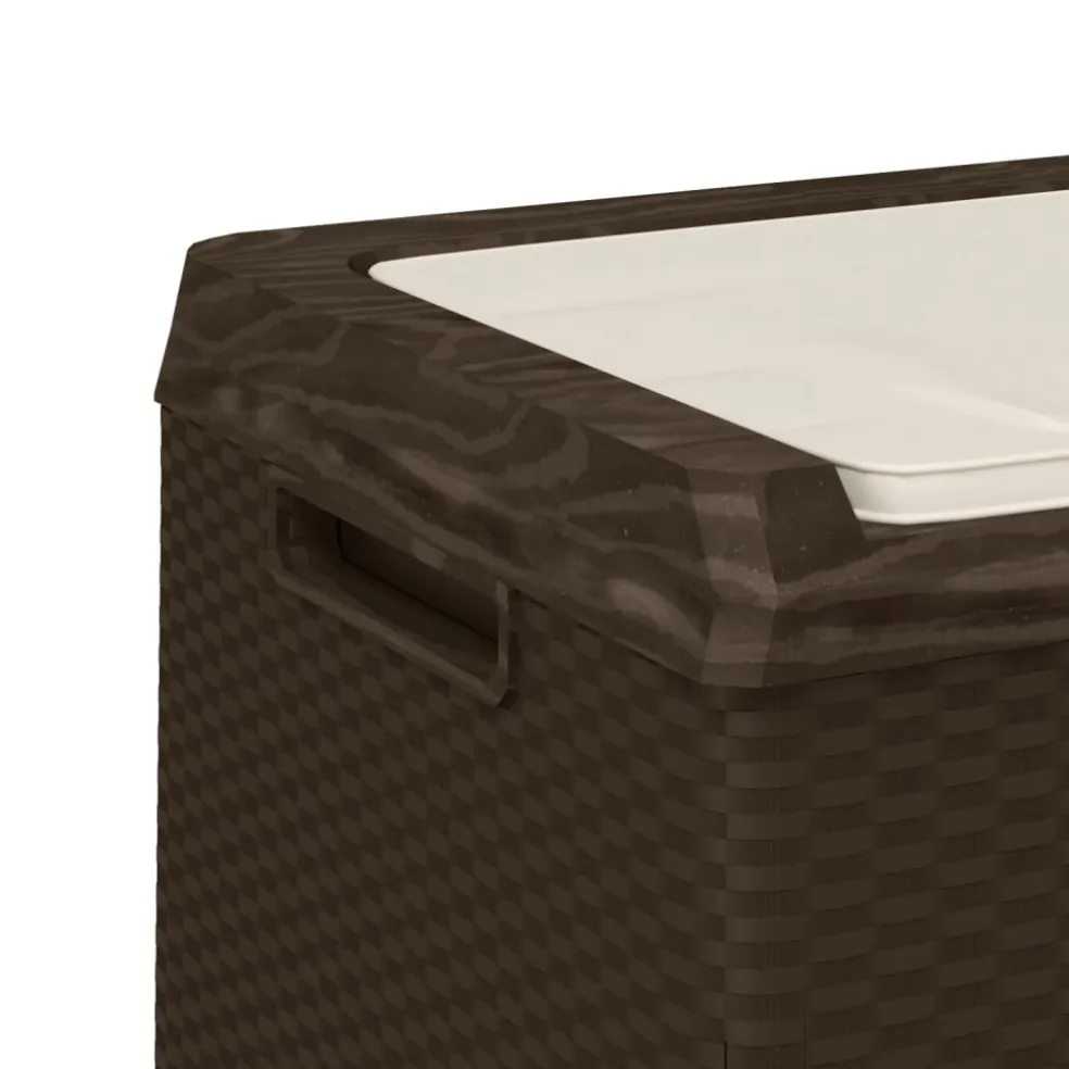 vidaXL Tuinbox met zitkussen 350 L polypropeen bruin