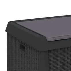 vidaXL Tuinbox met zitkussen 125 L polypropeen antracietkleurig