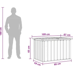 vidaXL Tuinbox 109x67x65 cm grijs