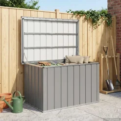 vidaXL Tuinbox 109x67x65 cm grijs