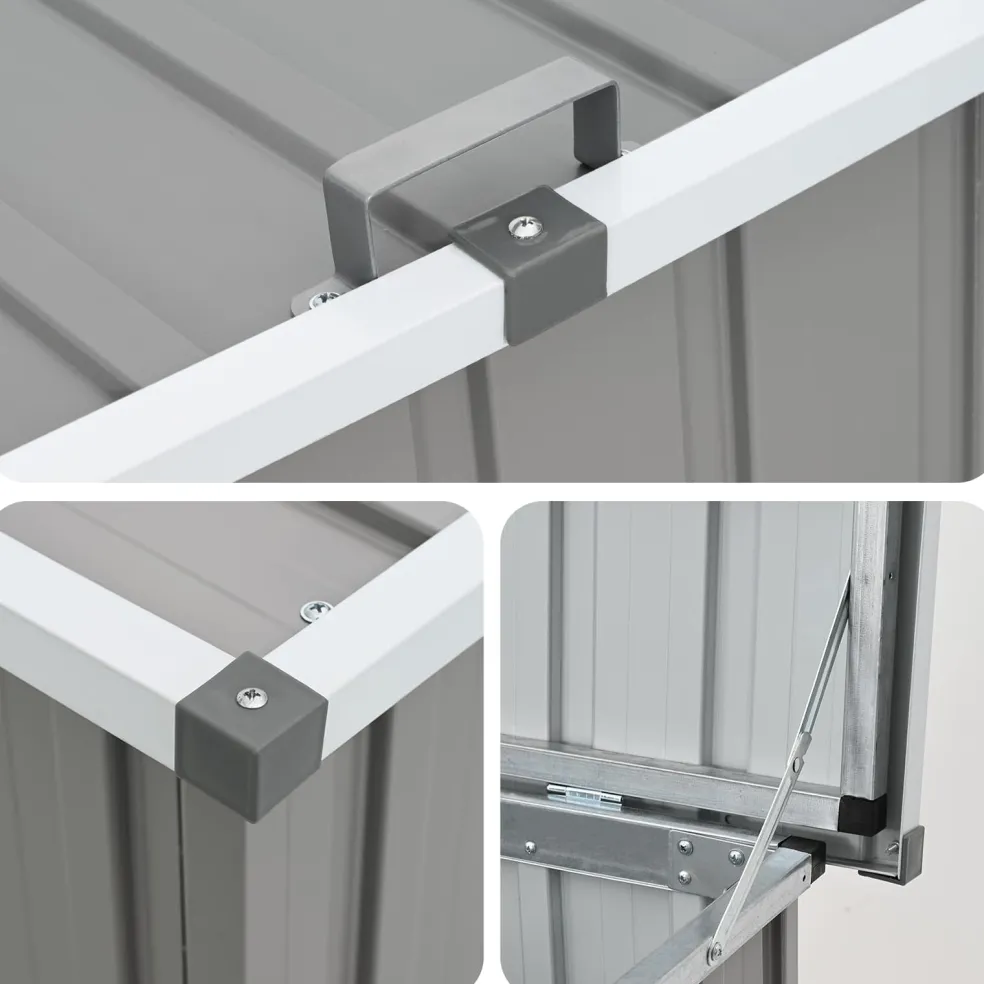 vidaXL Tuinbox 109x67x65 cm grijs