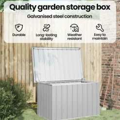 vidaXL Tuinbox 109x67x65 cm grijs
