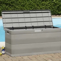 vidaXL Tuinbox 117x45x56 cm grijs