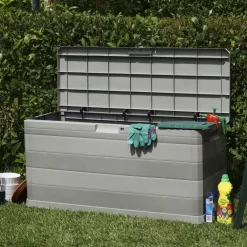 vidaXL Tuinbox 117x45x56 cm grijs