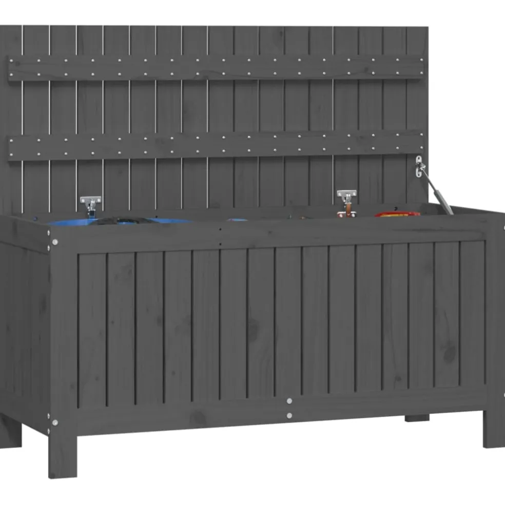 vidaXL Tuinbox 108x42,5x54 cm massief grenenhout grijs