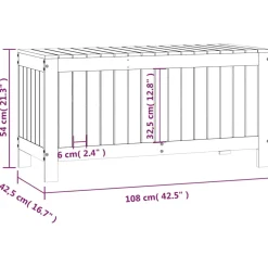 vidaXL Tuinbox 108x42,5x54 cm massief grenenhout grijs