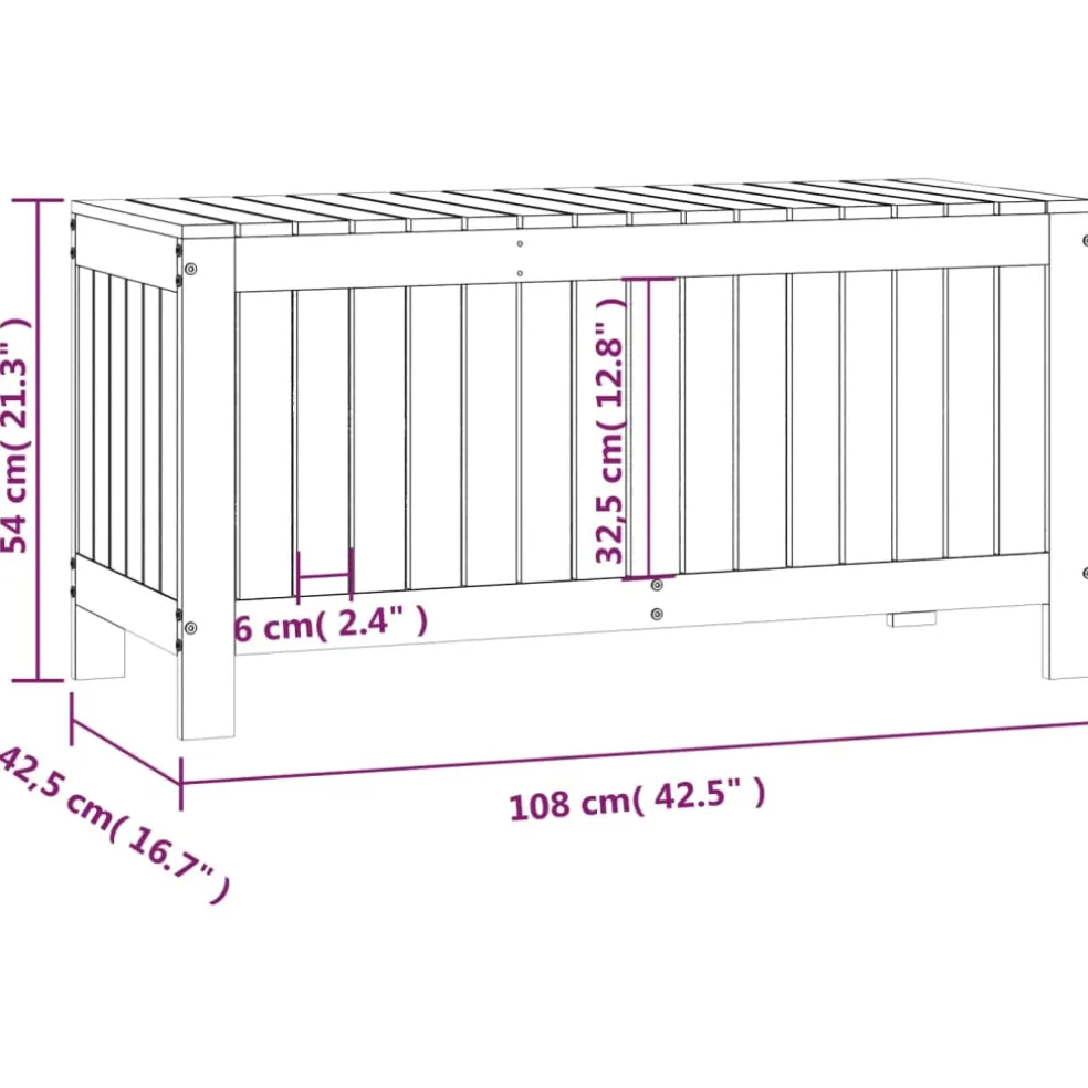 vidaXL Tuinbox 108x42,5x54 cm massief grenenhout grijs