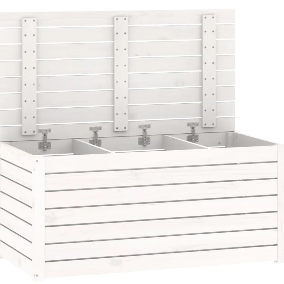 vidaXL Tuinbox 101x50,5x46,5 cm massief grenenhout wit