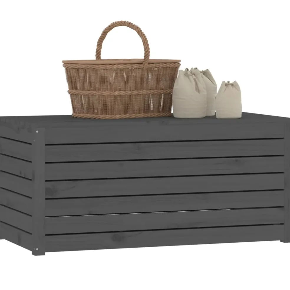 vidaXL Tuinbox 101x50,5x46,5 cm massief grenenhout grijs