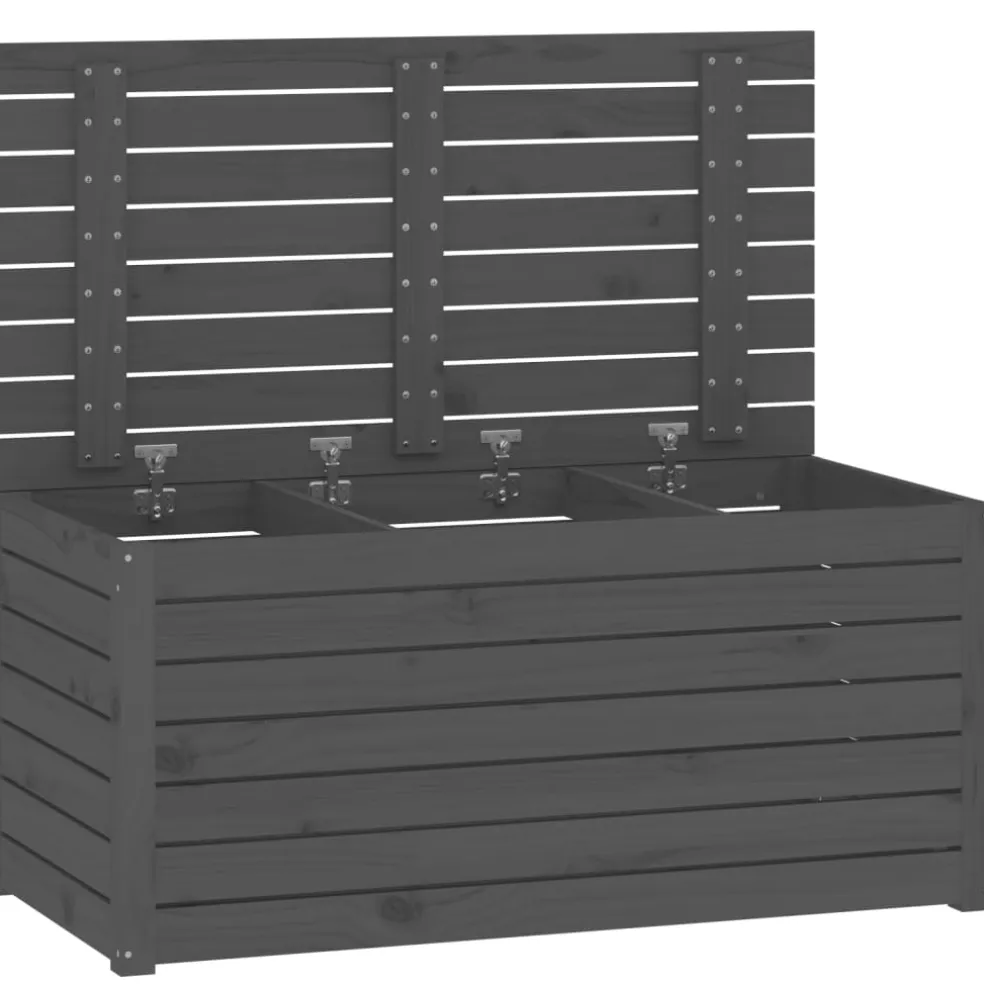 vidaXL Tuinbox 101x50,5x46,5 cm massief grenenhout grijs