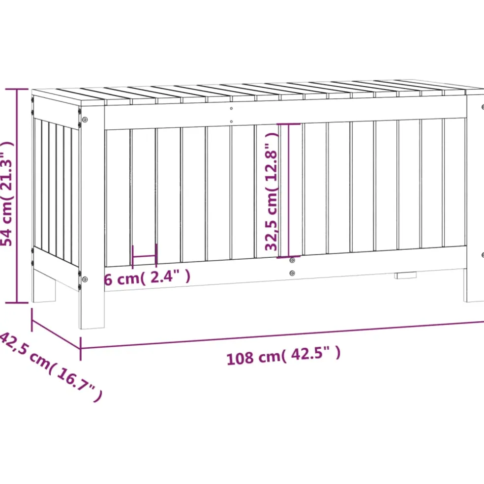 vidaXL Tuinbox 108x42,5x54 cm massief grenenhout