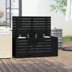 vidaXL Tuinbox 101x50,5x46,5 cm massief grenenhout zwart