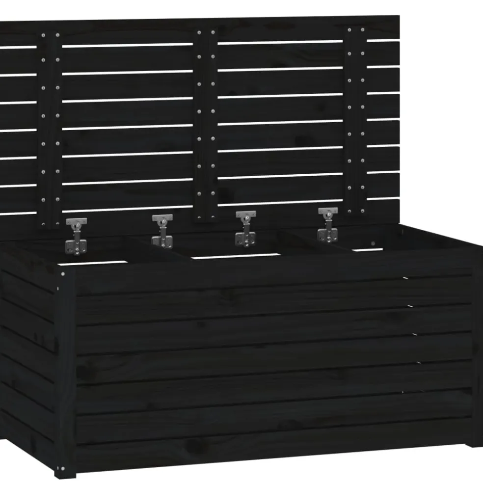 vidaXL Tuinbox 101x50,5x46,5 cm massief grenenhout zwart