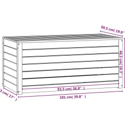 vidaXL Tuinbox 101x50,5x46,5 cm massief grenenhout zwart