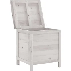 vidaXL Tuinbox 50x49x56,5 cm massief vurenhout wit