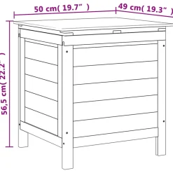 vidaXL Tuinbox 50x49x56,5 cm massief vurenhout antracietkleurig