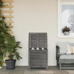 vidaXL Tuinbox 50x49x56,5 cm massief vurenhout antracietkleurig
