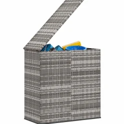 vidaXL Tuinbox 100x49x103,5 cm polyetheen rattan grijs