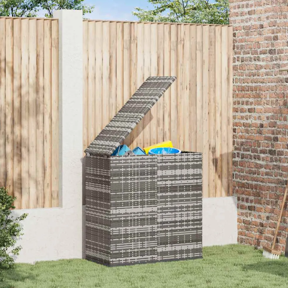 vidaXL Tuinbox 100x49x103,5 cm polyetheen rattan grijs