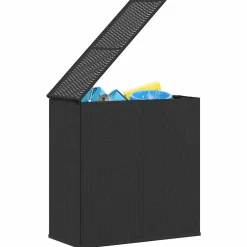 vidaXL Tuinbox 100x49x103,5 cm polyetheen rattan zwart