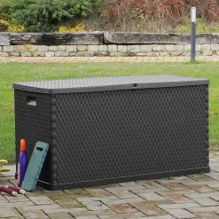 vidaXL Tuinbox 120x56x63 cm polypropeen rattan antracietkleurig