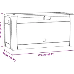 vidaXL Tuinbox 119x48x60 cm polypropeen bruin