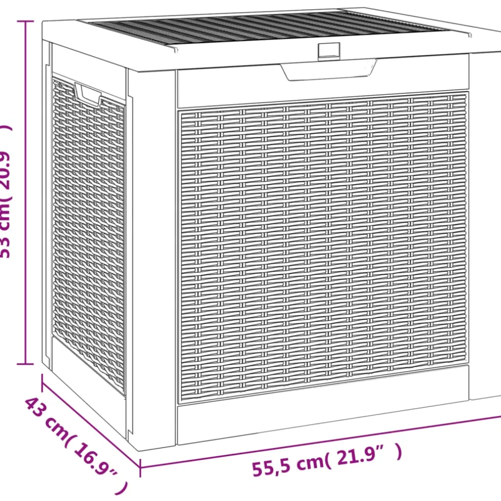 vidaXL Tuinbox 55,5x43x53 cm polypropeen lichtbruin