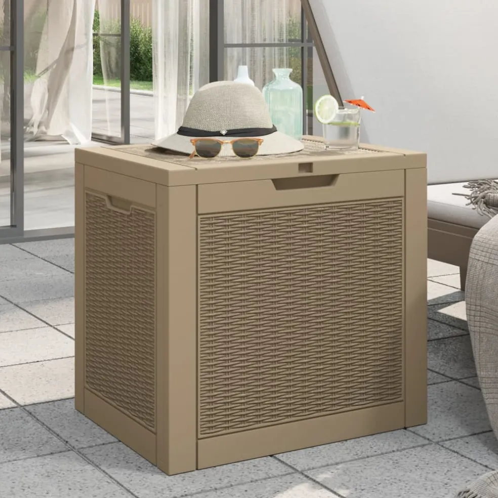 vidaXL Tuinbox 55,5x43x53 cm polypropeen lichtbruin