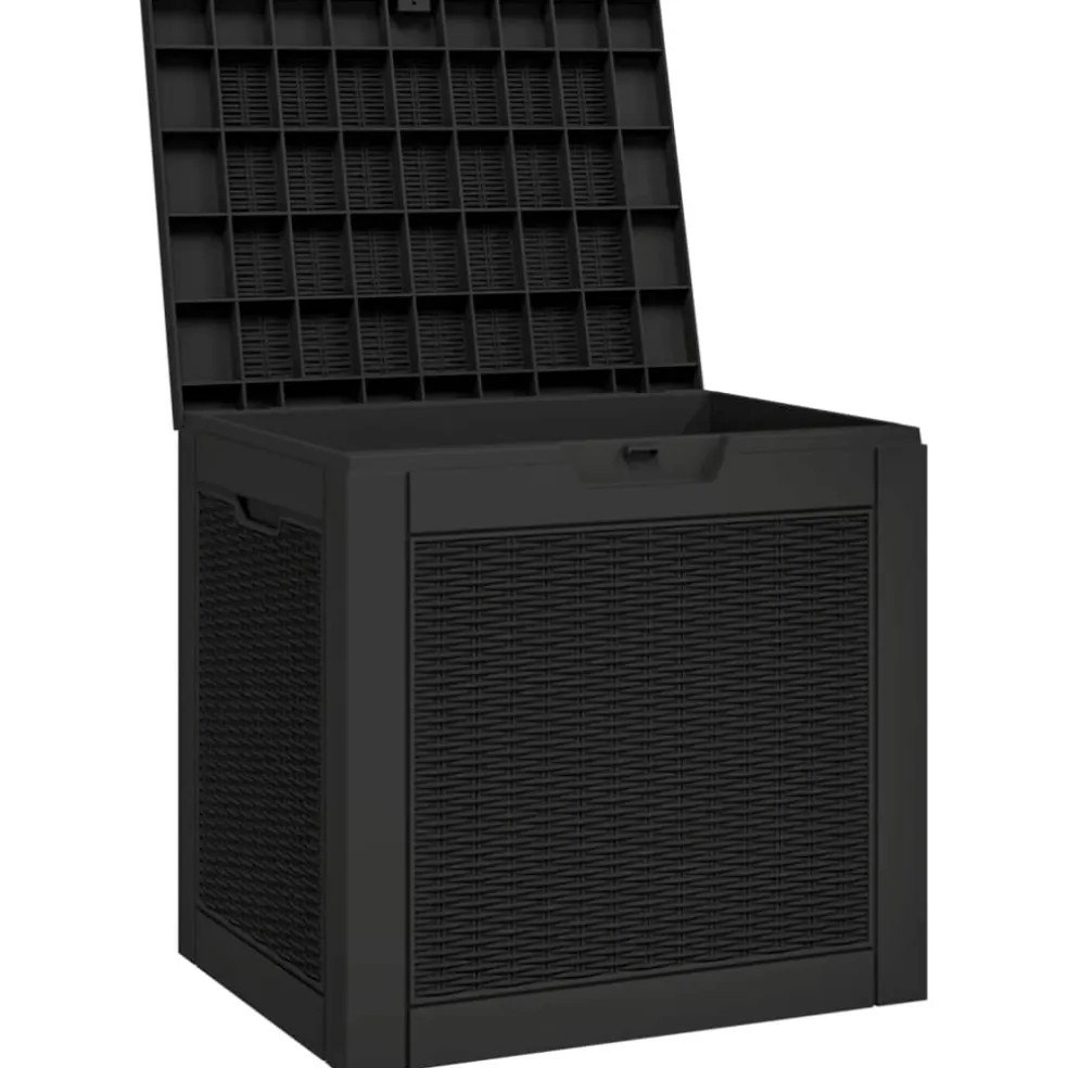 vidaXL Tuinbox 55,5x43x53 cm polypropeen zwart