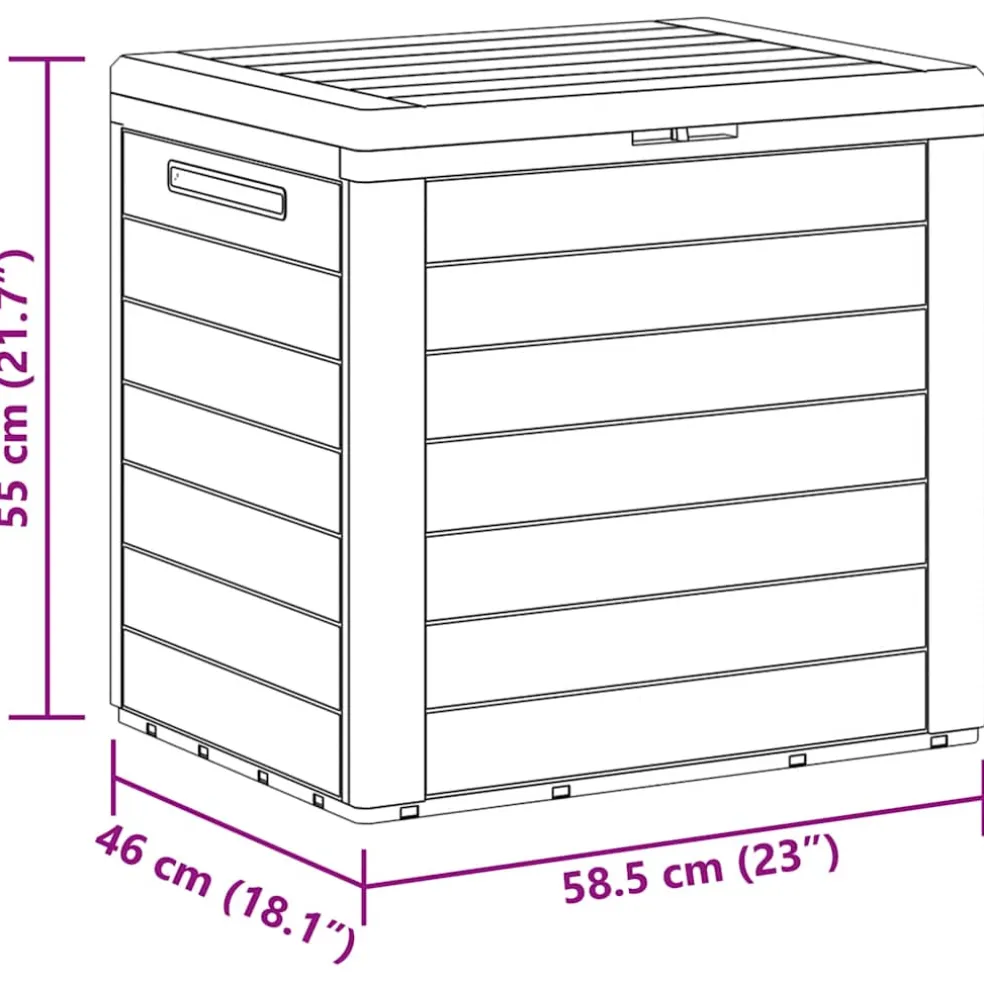 vidaXL Tuinbox 58,5x46x55 cm polypropeen antracietkleurig