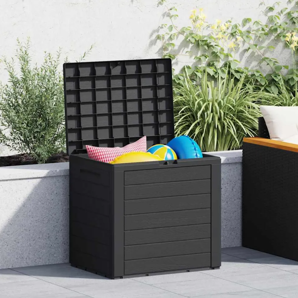 vidaXL Tuinbox 58,5x46x55 cm polypropeen antracietkleurig