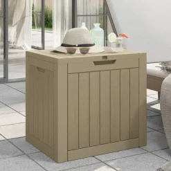 vidaXL Tuinbox 55,5x43x53 cm polypropeen grijs