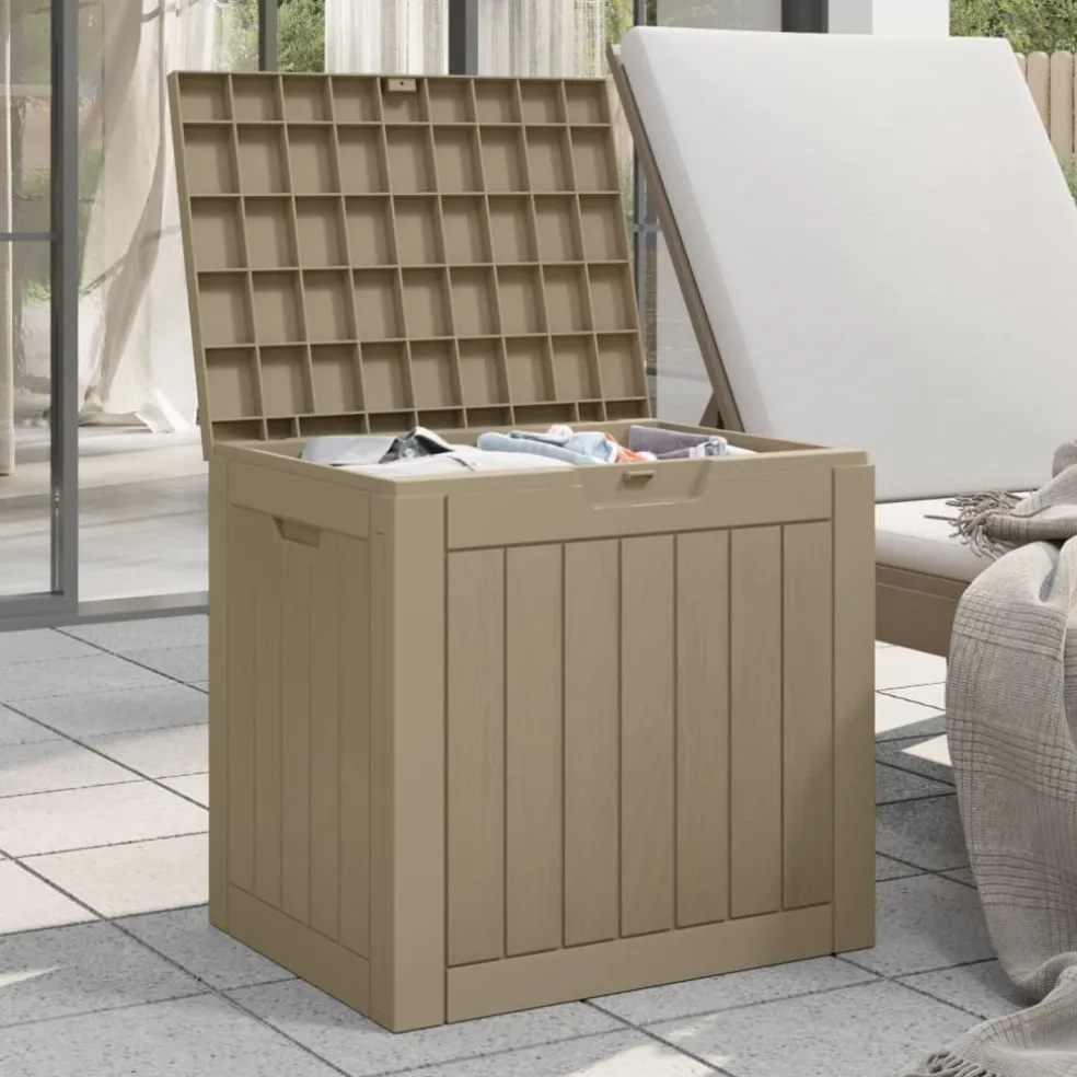 vidaXL Tuinbox 55,5x43x53 cm polypropeen grijs