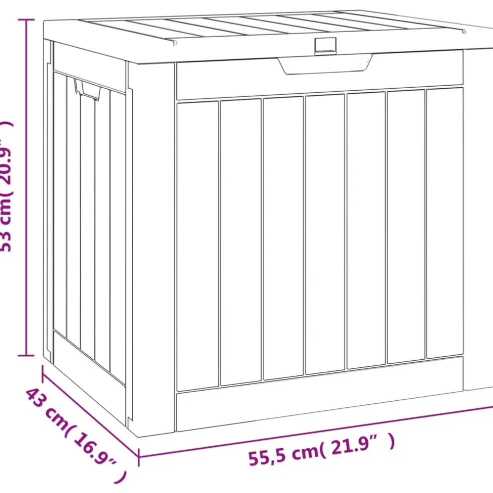 vidaXL Tuinbox 55,5x43x53 cm polypropeen grijs