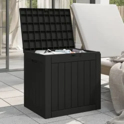 vidaXL Tuinbox 55,5x43x53 cm polypropeen zwart