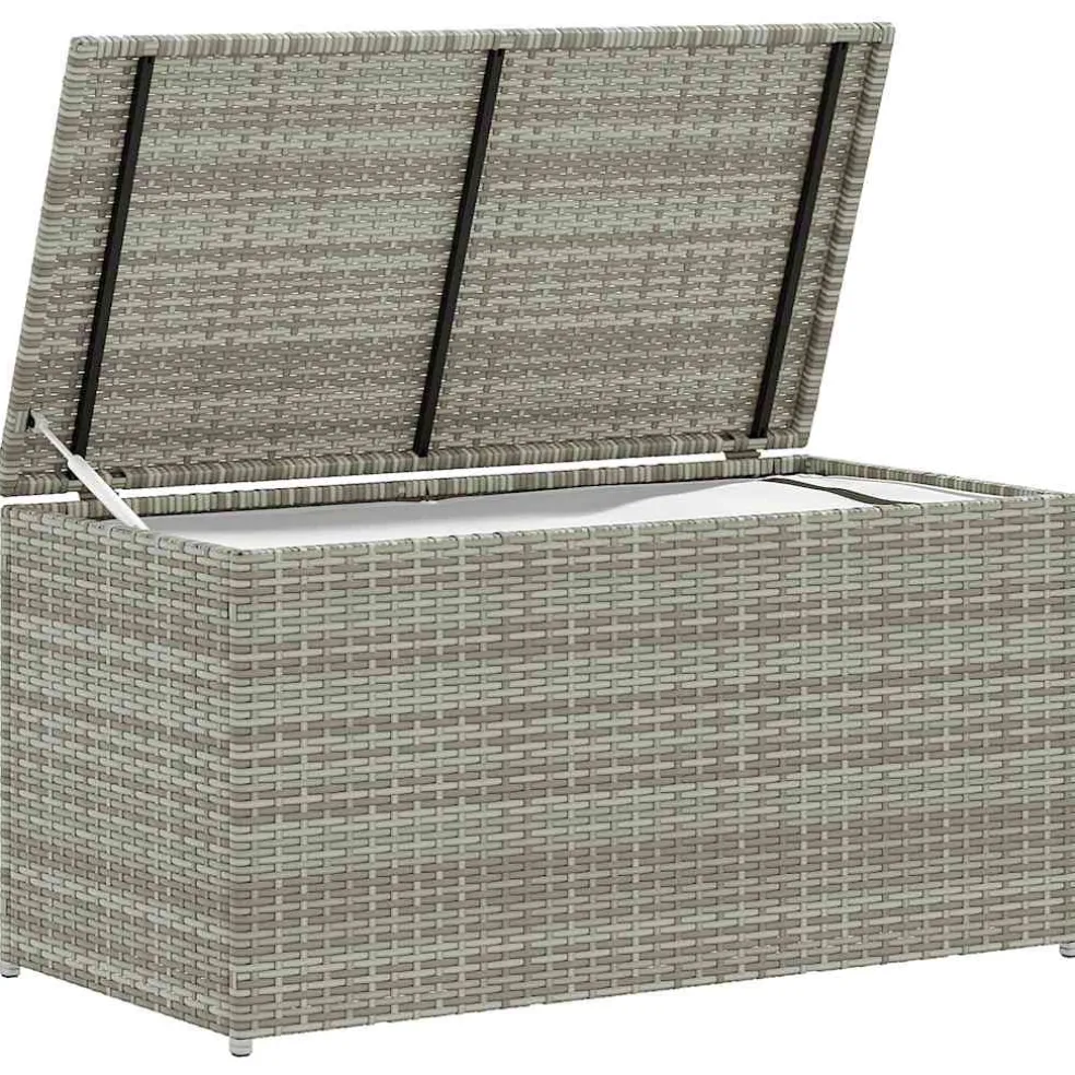 vidaXL Tuinbox 100x50x50 cm poly rattan grijs