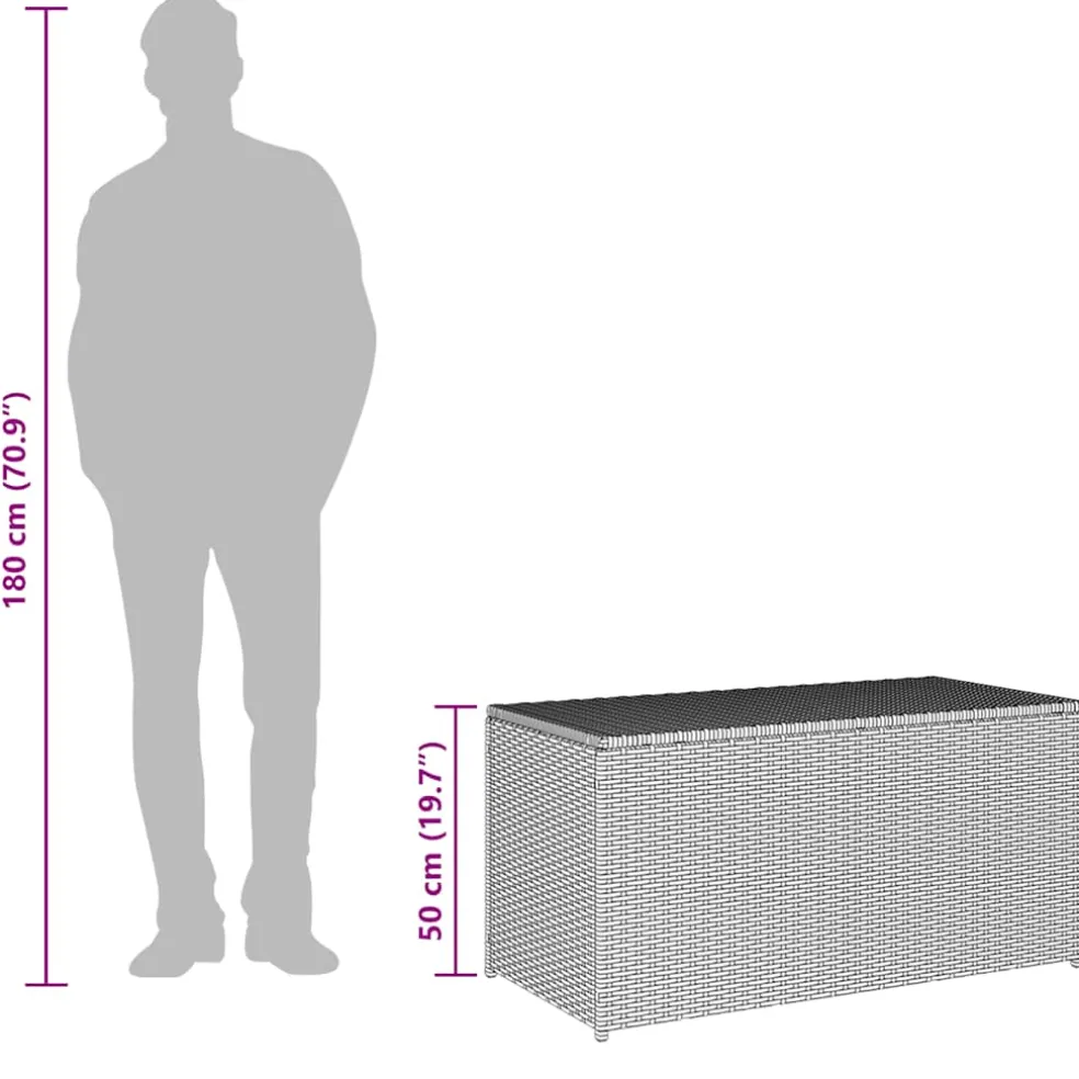 vidaXL Tuinbox 100x50x50 cm poly rattan grijs