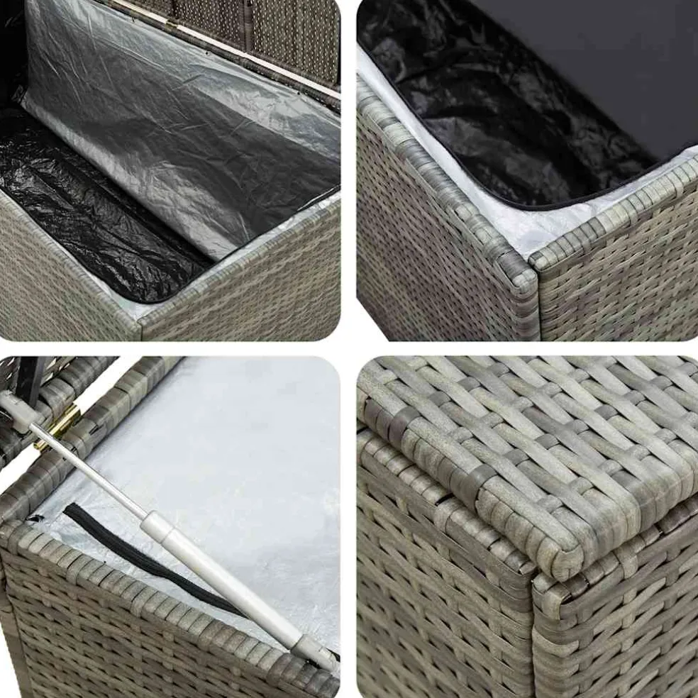 vidaXL Tuinbox 100x50x50 cm poly rattan grijs